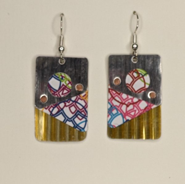 Silver, Gold and Color Earrings