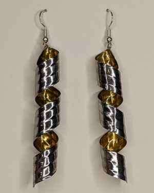 Silver and Gold Twist Earrings