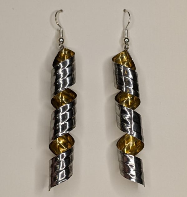 Silver and Gold Twist Earrings