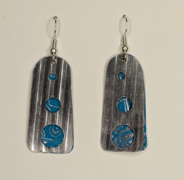 Silver and Blue Peek-a-Boo Earrings