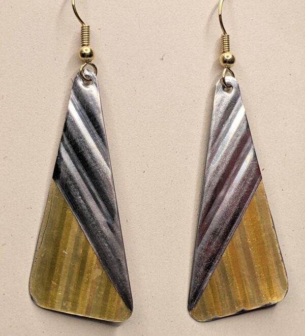 Silver and Gold Foldover Earrings