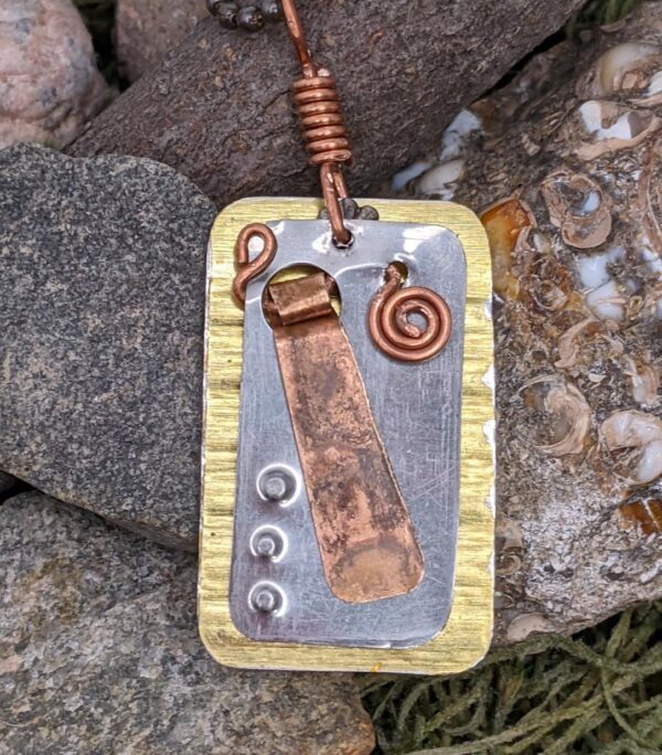 Copper Zipper Pull Necklace